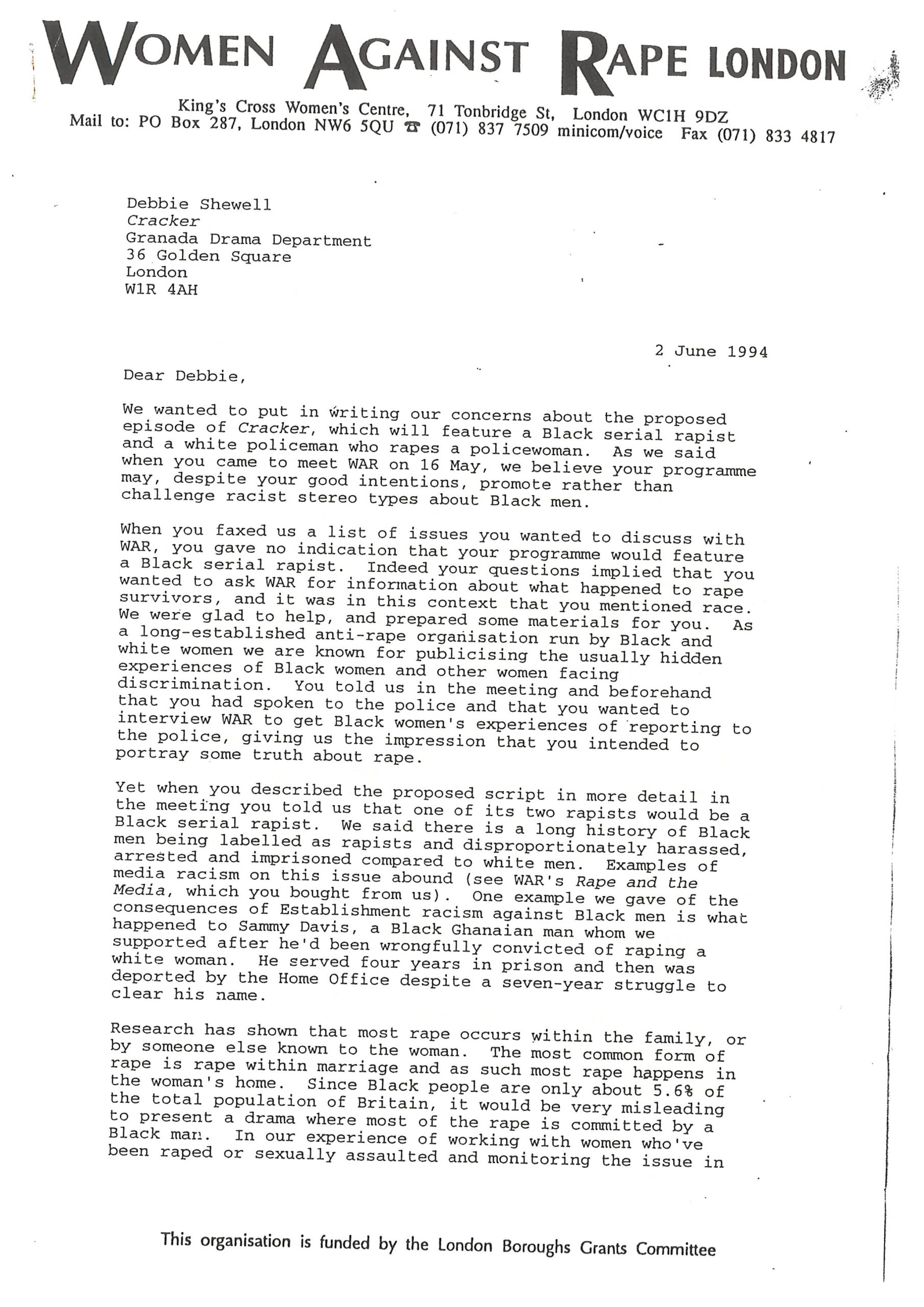 1994_letter to Debbie Shewell